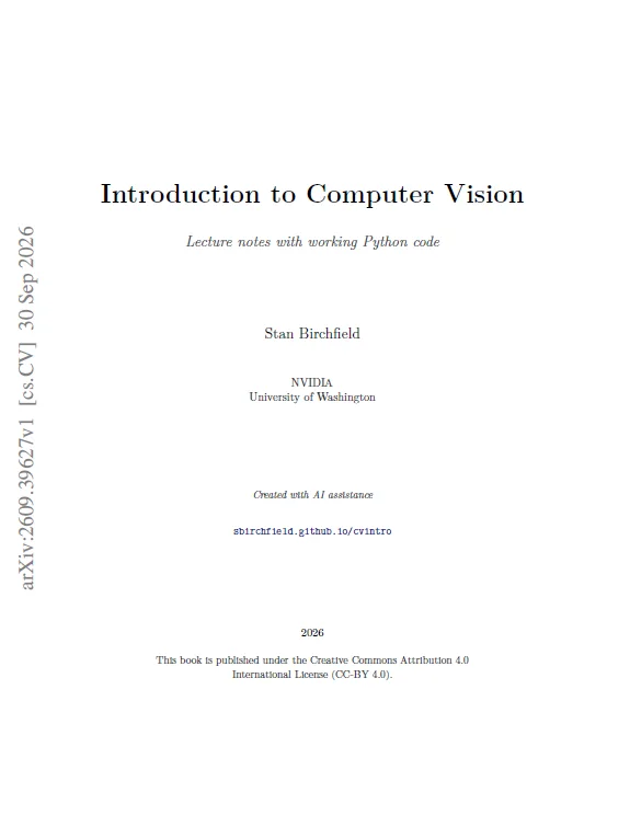 Introduction to Computer Vision của Stan Birchfield – NVIDIA